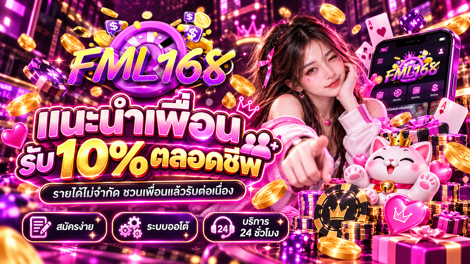 แนะนำเพื่อนรับ 10% ตลอดชีพ